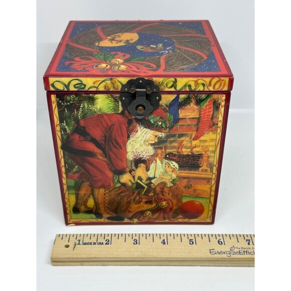 VTG 1986 Enesco Santa Jack-in-the-Box Musical ’Twas the Night Before Christmas - Picture 10 of 10